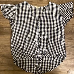 Women’s Gingham Blue Blouse - Size Medium